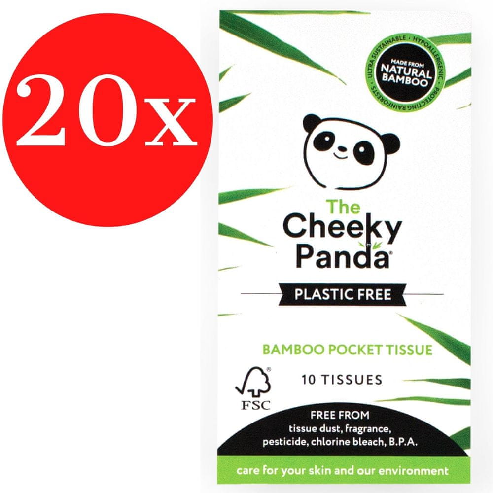 The Cheeky Panda Ekologické hygienické vreckovky 20 balení x 10 vreckoviek 